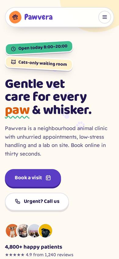 Pawvera on mobile